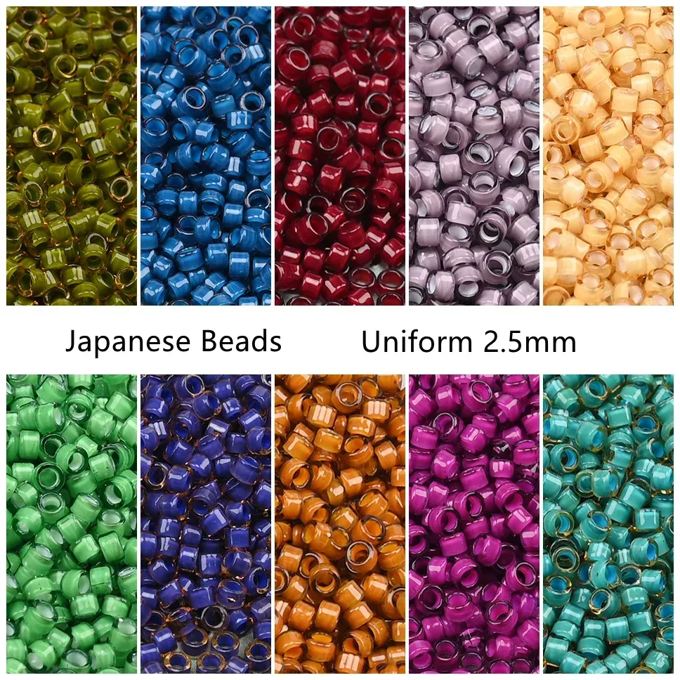 2,5 mm japanische Glasperlen, farbig gefüttert, 14 Gramm Kristallperlen für Schmuckherstellung, Armband, DIY-Halskette, Ohrringe, Zubehör
