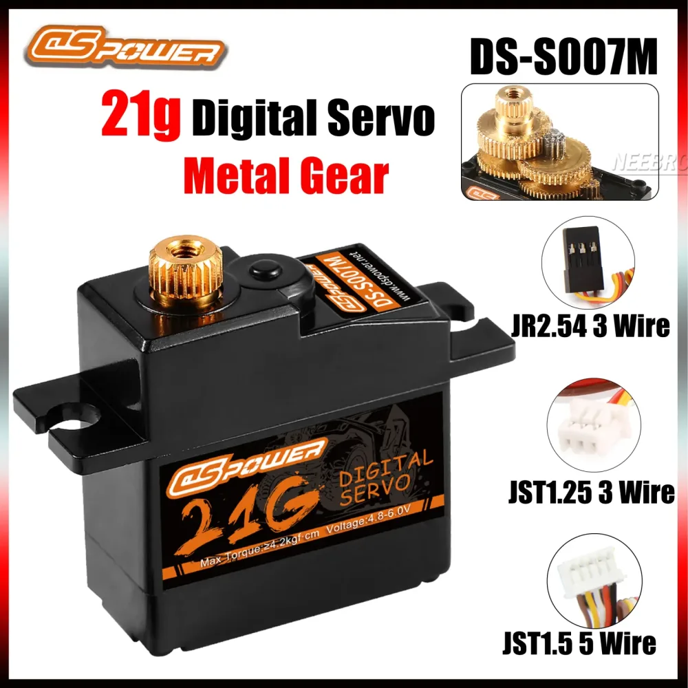 DSPOWER 21g Metallgetriebe Micro Digital Servomotor 4,8~6,0V 4,2KG Drehmoment für 1/18 1/16 Rc Autos Mjx Hyper Boat Roboter Zubehör
