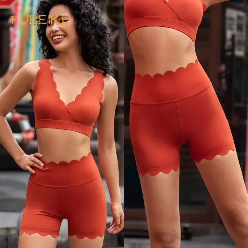 FUBEIKE Frau Kleidung Hohe Taille Elastische Yoga Radfahren Shorts Atmungsaktive Abnehmen Fitness Leggings Quick-Dry Sport Hosen