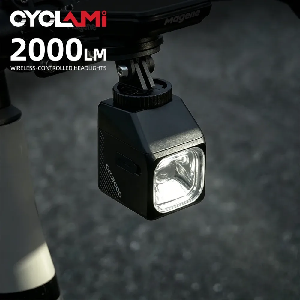 CYCLAMI CYC2000 Kabellose Fernbedienung Smart Fahrrad-Frontlicht Superhelle Fahrradbeleuchtung Unter dem Lenker MTB Rennrad Nachtfahrt