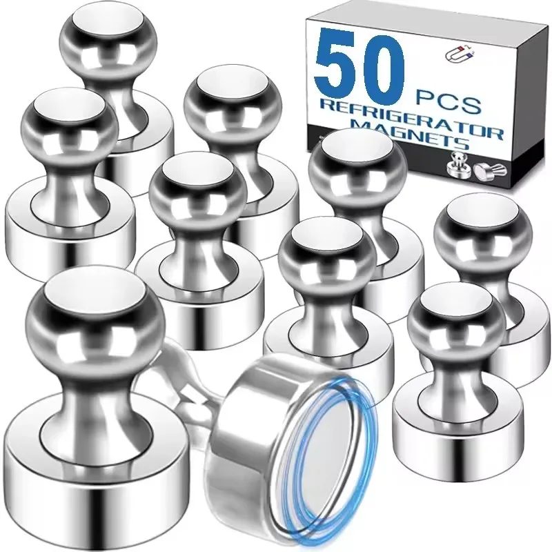 50/1 Stück starke magnetische Reißzwecken aus Metall, Magnete, Pin, Whiteboard, Kühlschrank, Reißzwecke, Power-Magnetblätter, Reißzwecken für Büro, Schule