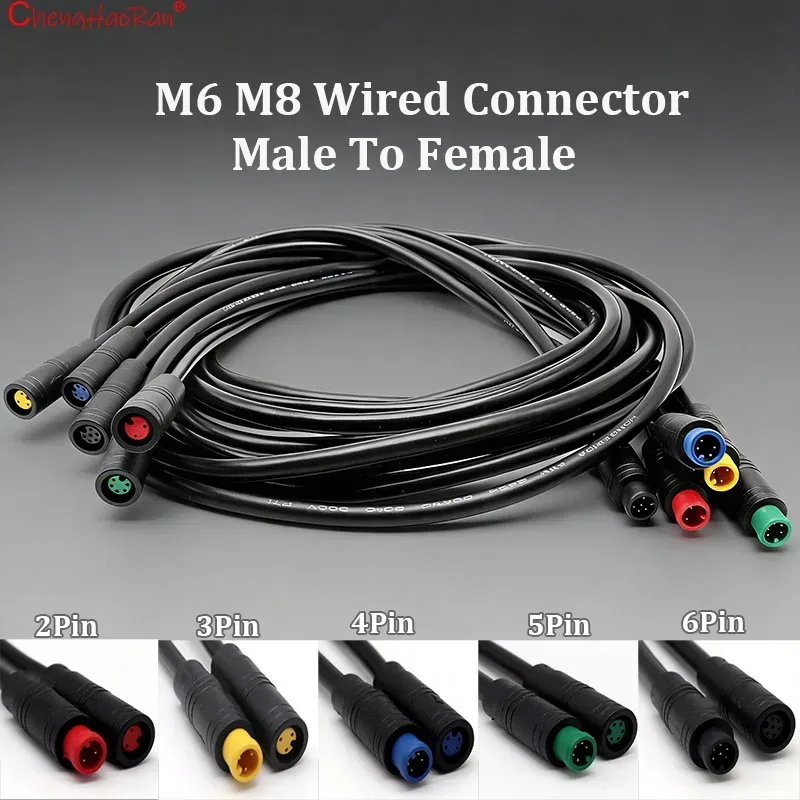 1M M6 M8 2 3 4 5 6 Pin Stecker auf Buchse Julet Elektrisches Verbindungskabel Steckverbinder Roller Bremse Wasserdichtes Signalsensor-Kabel