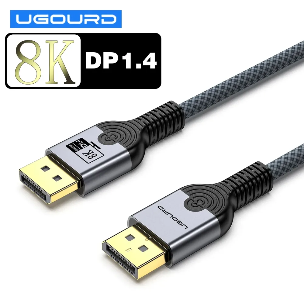 UGOURD DP1.4-Kabel, Kupferdrahtkernkabel, Stecker auf Stecker, 8K@60Hz, 4K144Hz, Ultra-High-Definition-Videokabel, Displayport-Kabel, 1 m, 5 m