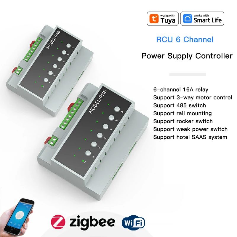 6 CH Tuya Smart Zigbe WIFI16A Relais Schalter Modul Power Fernbedienung Appliance Control Relais Modul 110 V-240 V