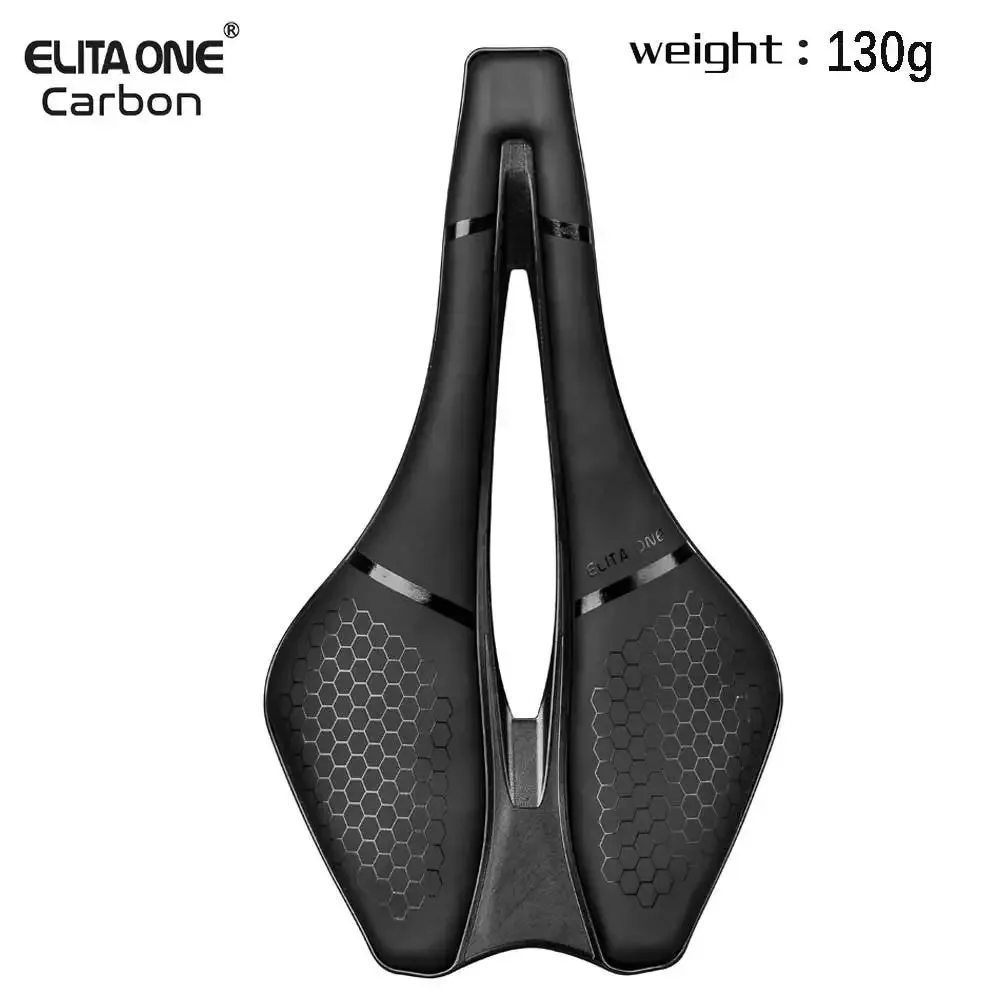 Elitaone Carbon-Schienen-Fahrradsattel, 130 g, leicht, 245 x 139 mm, Rennrad-MTB-Fahrradsattel für verbessertes Fahrerlebnis
