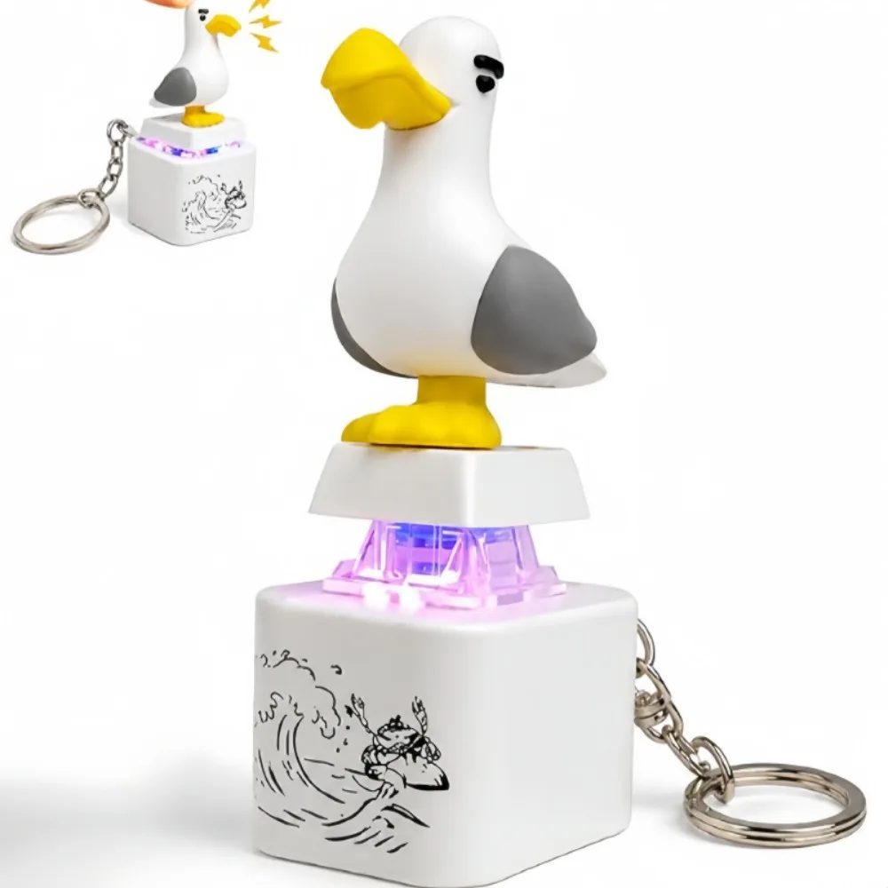 Lustiger Möwenförmiger Stressabbau-Druckknopf Fidget-Spielzeug Schlüsselanhänger, Neuartige Niedliche Schreibtisch-Dekoration für Büro, Kleines Geschenk