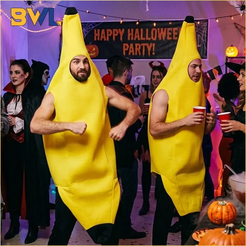Kinder-Halloween-Bananenkostüm Frucht-Outfit Bühnenauftrittskleidung Eltern-Kind-Partnerlook Kindergarten Rollenspiel Dekoration