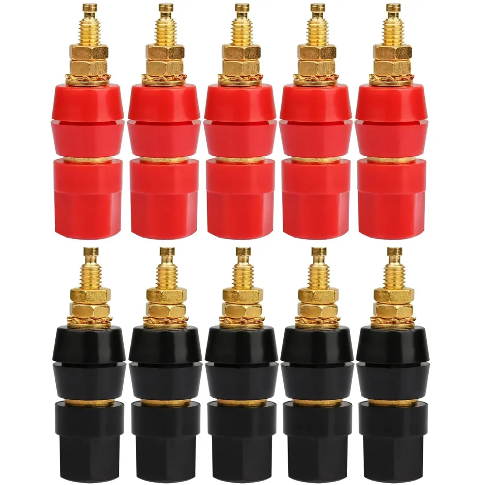 4/10PCS Schwarz Rot 4mm Stecker Jack Adapter Bananen Steckdose Test Sonde Audio Lautsprecher Binding Post terminal Stecker Terminals