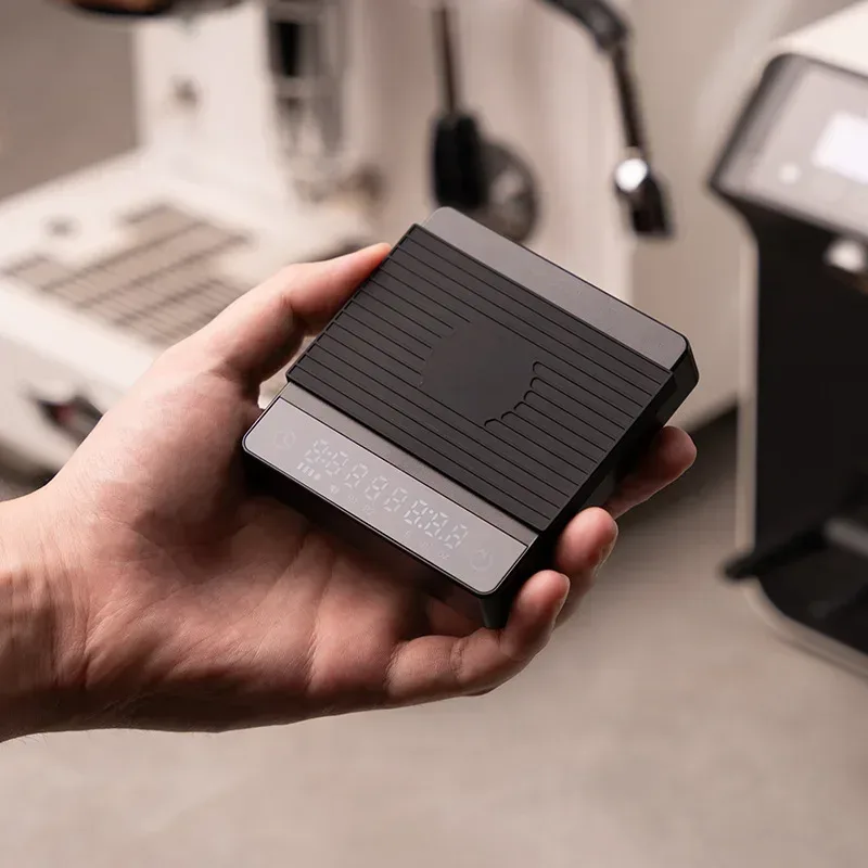Italienische Mini-Espresso-Kaffee-elektronische Waage, tragbare spezielle handgebrühte Kaffeebohnenwaage, Barista-Timing-Wiegerät