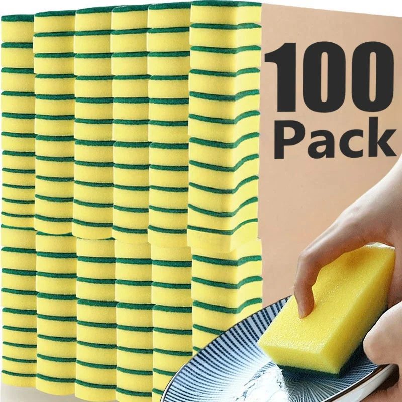100/1Pcs Küche Geschirr Weichen Schwamm Saugfähigen Sauber Reiben Topf Rost Scheuer Pad Entfernen Kits Haushalts Reinigung Pinsel schwamm