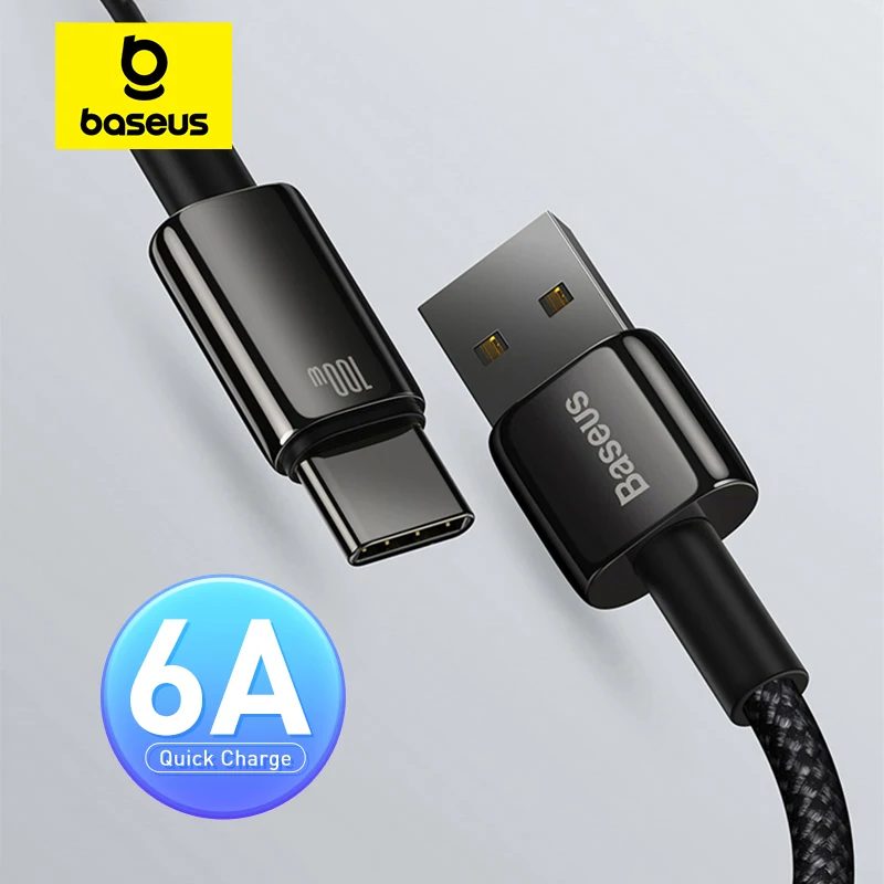 Baseus 100W USB Typ C Kabel für Samsung Pro Schnellladekabel USB-C Ladegerät Datenkabel für Huawei P30 Realme Oneplus Poco F3