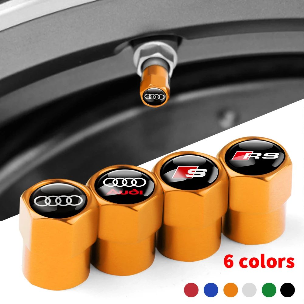 Auto Rad Reifen Ventilkappen Reifen Felge Vorbau Abdeckungen Airdust Wasserdichte Auto Motorrad Fahrrad Dekor Für Audi SLINE RS S TT QUATTRO A5