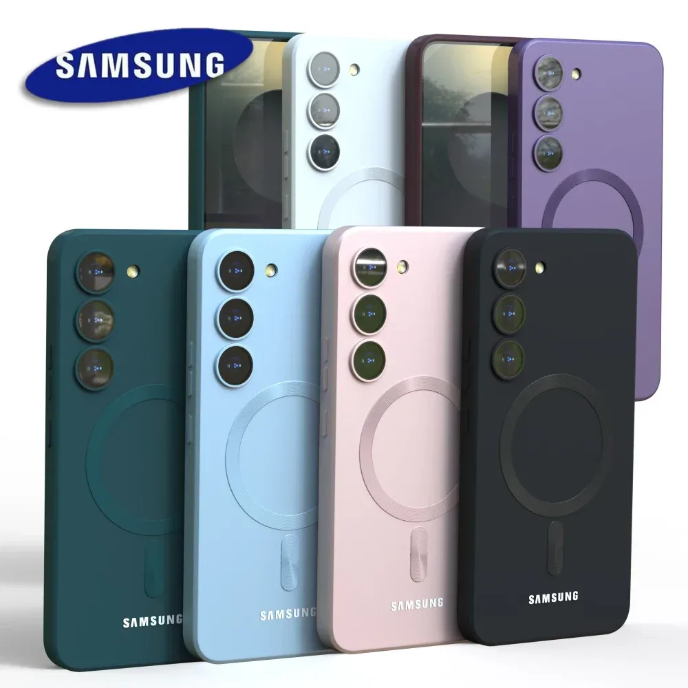 Für Samsung Galaxy S25 Magsafe Hülle S24 S26 S23 S21 FE S22 Plus A56 A55 A54 A36 A16 A15 Weiche Silikon Magnetische Handy-Rückabdeckung