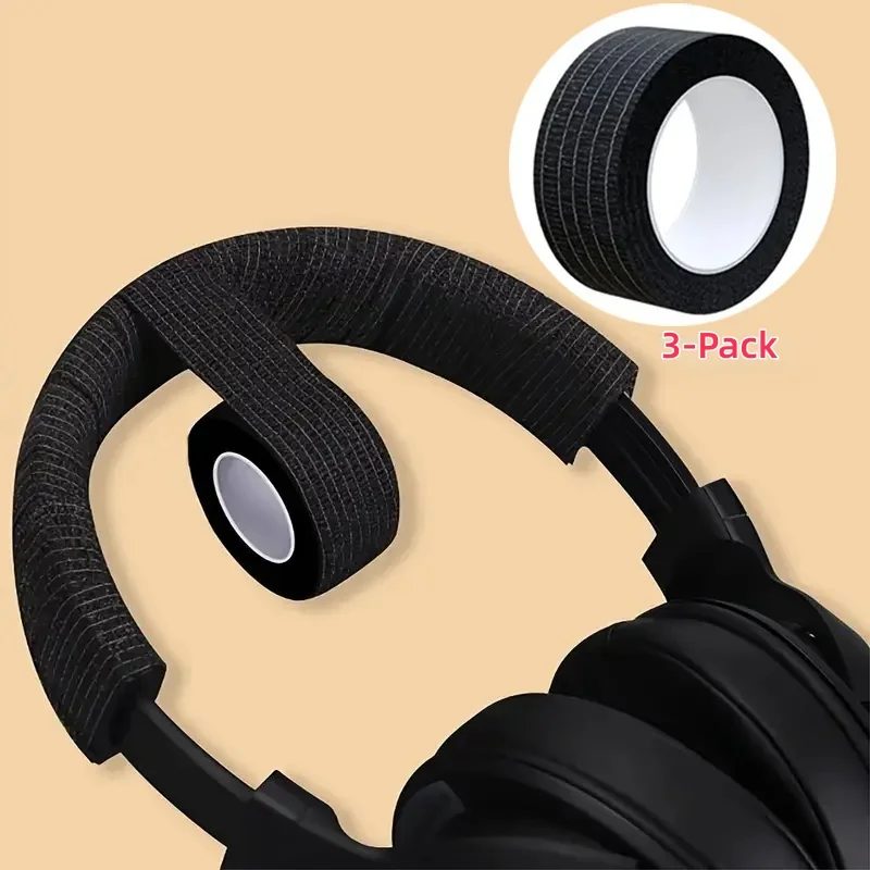 3er-Pack zerreißbares Kopfhörer-Kopfband-Schutzband, Anti-Aging-Peeling-Reparaturstreifen für Over-Ear-Headsets, langlebiges Fasermaterial