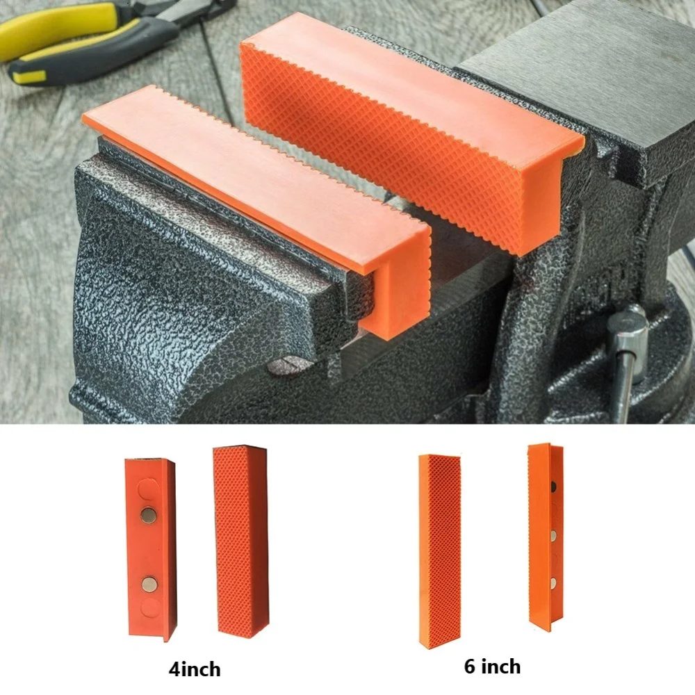 2 stücke 4/5/6 Zoll Magnetische Weiche Pad Kiefer Gummi Für Metall Schraubstock Bank Maschine Werkzeuge Für Metall schraubstock Maschine Werkzeuge