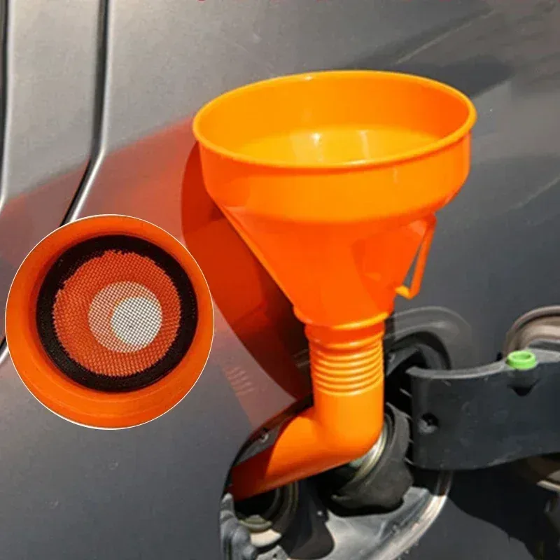Befülltrichter mit Filter für Motorrad-Motoröl, Langmundtrichter für Auto-Reparatur und -Befüllung