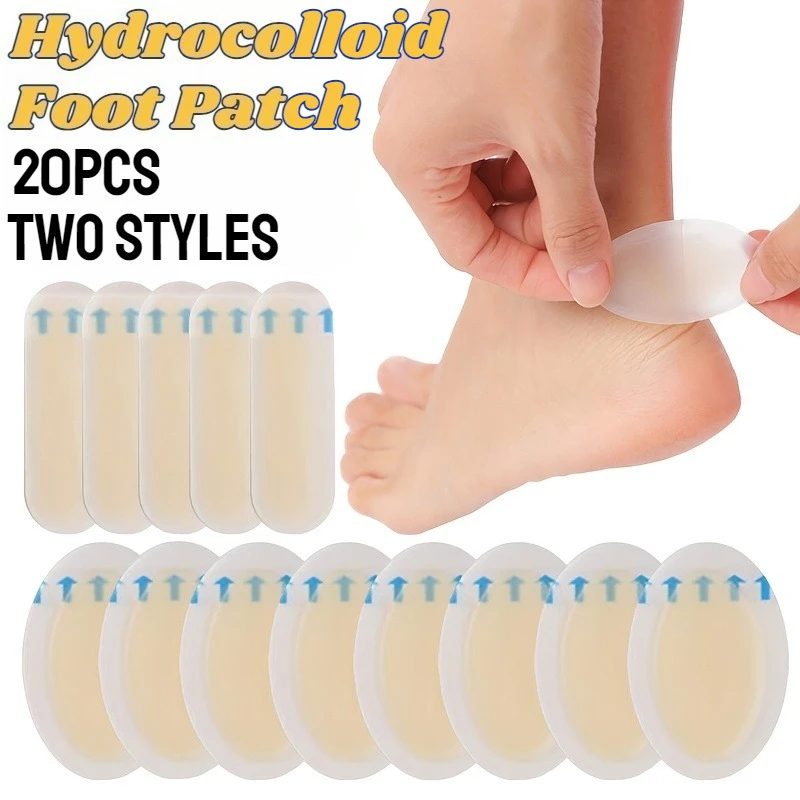 2?20 Stück unsichtbare selbstklebende Silikon-Gel-Blasenpflaster, Hydrokolloid-Fußpflaster, Fersensticker für Fersen-, Zehen- und Fußhautschutz