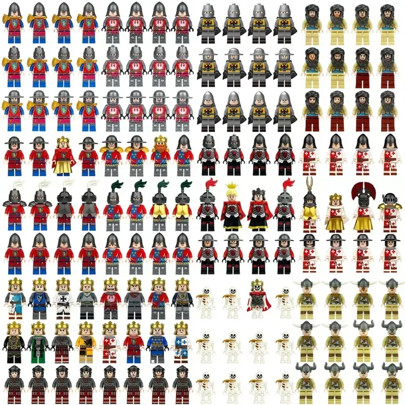 Antike römische Mittelalterritter, Bausteine, Figuren, Spielzeuge, Minifiguren, humanoide Puppen, Spielzeuge, Geburtstagsgeschenke.