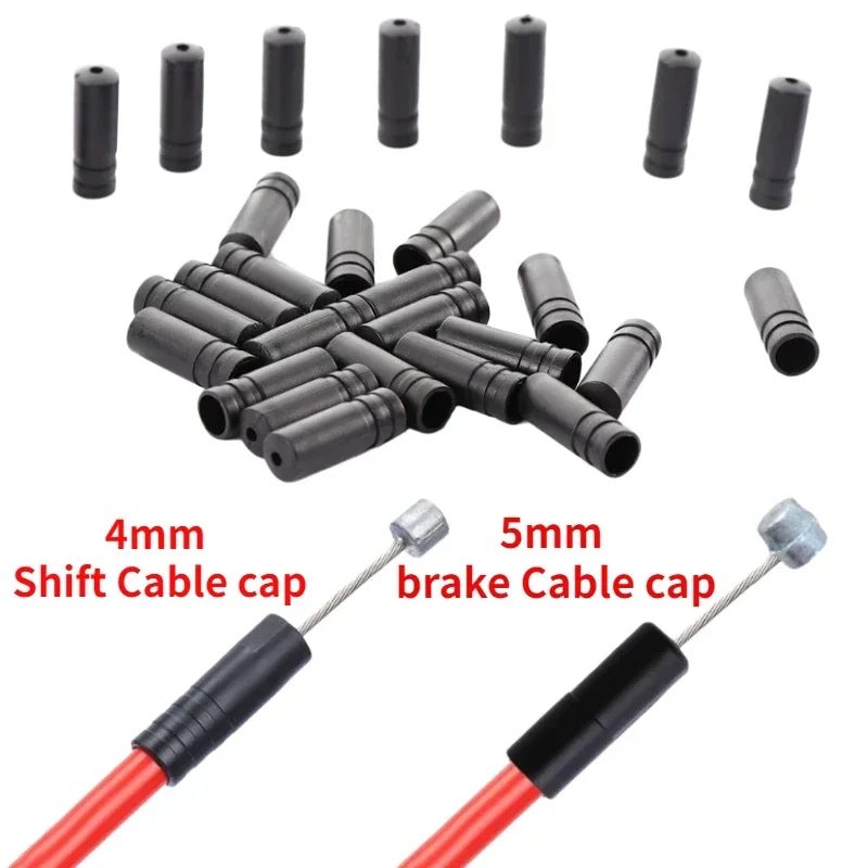 50 stücke Fahrrad Kabel Draht Spitze Kappe 4mm Shift 5mm Brems Kabel Abdeckung Radfahren Schaltwerk Bremse Staubdicht abdeckung Gehäuse End Spitze Kappen