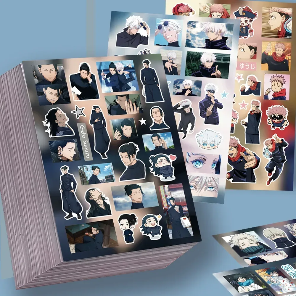 8 Blätter pro Set Japanische Anime Jujutsu Kaisen Aufkleber Gojo Satoru Cartoon-Sticker Laptop Handy Gitarre Fahrrad Coole Manga-Sticker