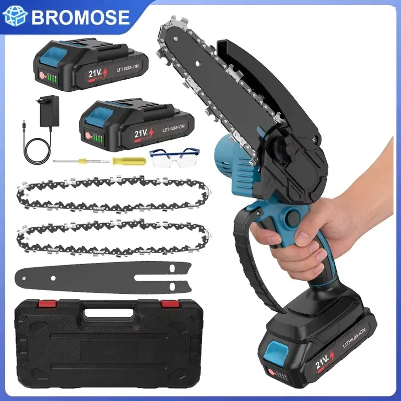 Bromose Mini Handgeführte Astsäge Holzbearbeitung 6 Zoll Bürstenlose Kettensäge Elektrische Säge Schneidwerkzeug für Makita 18V Akku