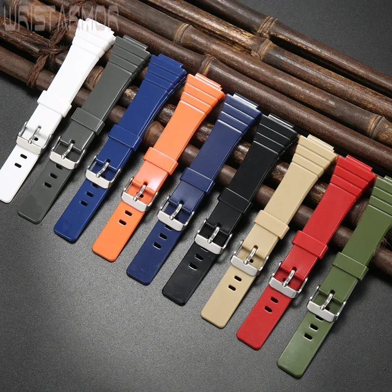 Harz-Uhrenarmband für Casio W-215H W215H W-217H F105W F108WH Uhrenarmband Ersatzarmband 18 mm Gummiarmband