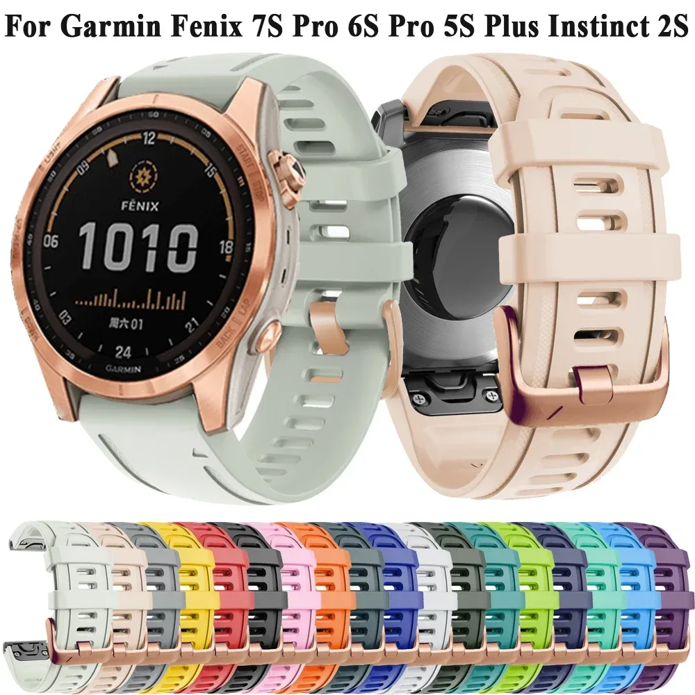 Neues 20mm Silikon-Uhrenarmband für Garmin Fenix 6S 6SPro 5S Plus 7S QuickFit Armband für Instinct 2S Ersatzarmband Gürtel