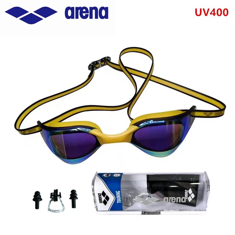 ARENA Professionelle Renn-Schwimmbrille, wasserdicht, beschlagfrei, hochauflösend, UV400 für Wettkampf- und Trainings-Schwimmausrüstung