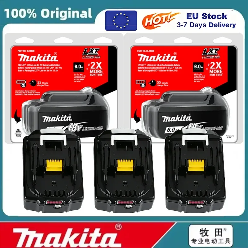 Original 18V Makita 6000mAh Ersatz-Lithium-Akku für Makita Akku BL1840 BL1830B BL1850B BL1850 BL1860 BL1815
