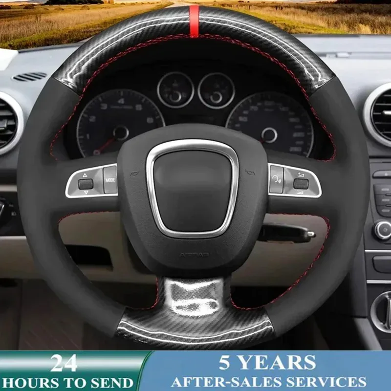 Angepasst Original Auto Lenkrad Abdeckung Nicht-slip Wildleder Leder Braid Für Audi A3 (8P) a4 (B8) A5 A8 A8 L Q7 RS 4 S4 S5 S6