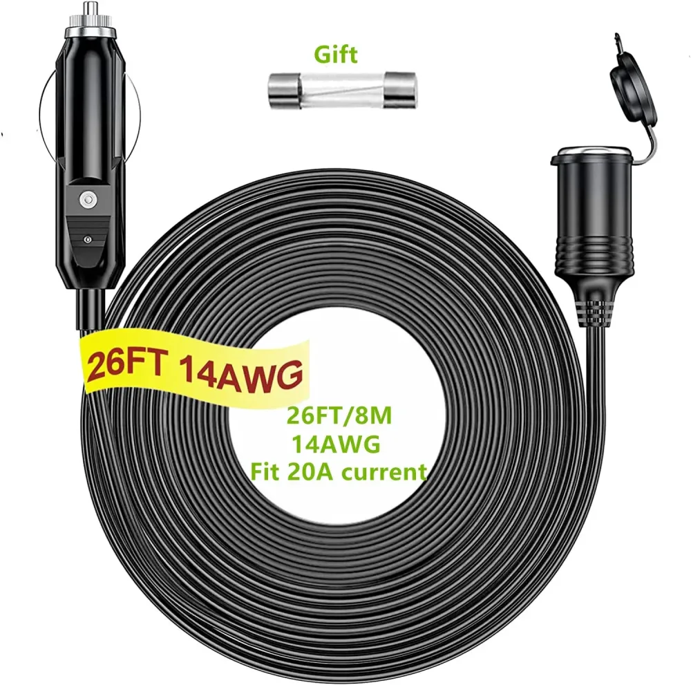 Auto Zigarette Leichter Verlängerung Kabel Auto Splitter Ladegerät Kabel Buchse Stecker 12V 24V Auto Zubehör Mit 15A sicherung