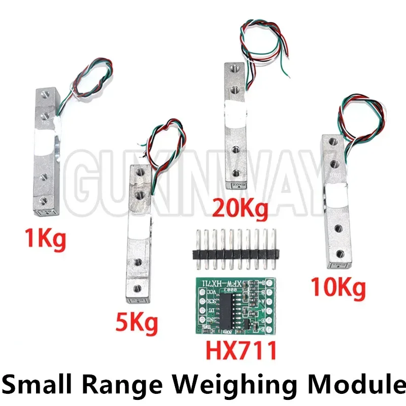 Wägezelle 1 kg 2 kg 5 kg 10 kg 20 kg HX711 AD-Modul Gewichtssensor Elektronische Waage Aluminiumlegierung Wägedrucksensor