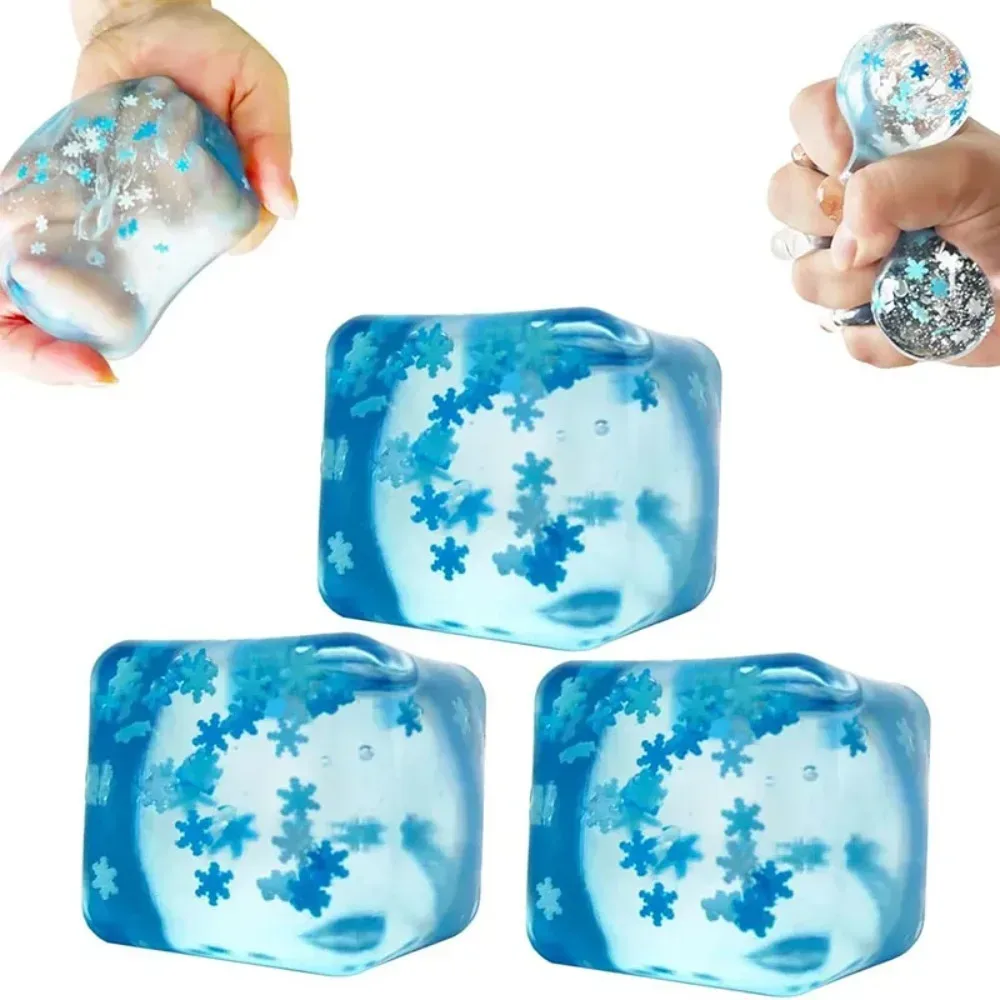 Squishy Ice Cube Fidget Toys, Stressabbau-Ball für Erwachsene, Kinder, Angst, sensorisches Spielzeug für Autismus, ADHS, Ostern, Weihnachtsgeschenk
