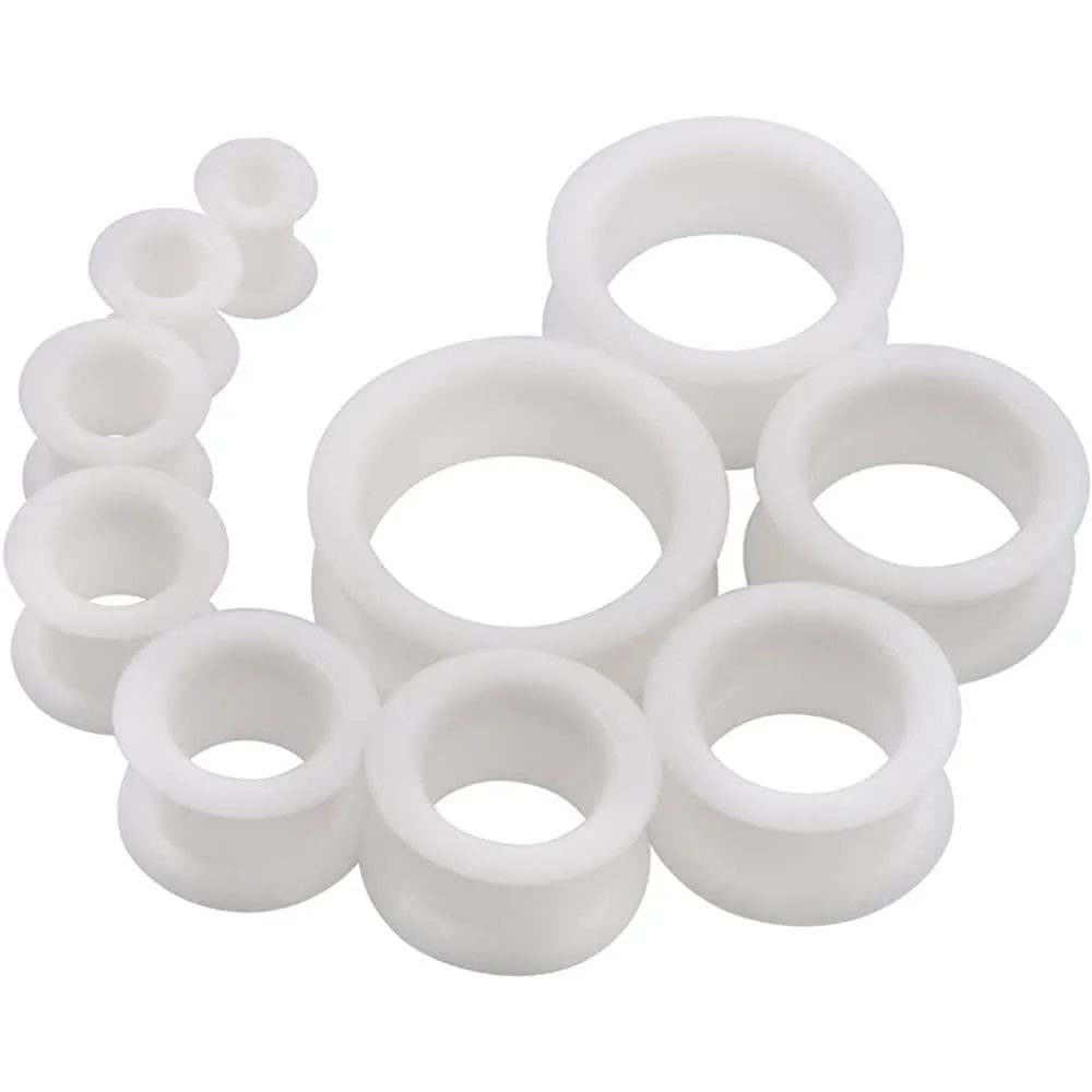 3-38mm große hohle Silikon flexible doppelt ausgestellte Fleisch Ohr Tunnel Stecker Phimose Trage Ringe Messgerät Expander Kranken tragen