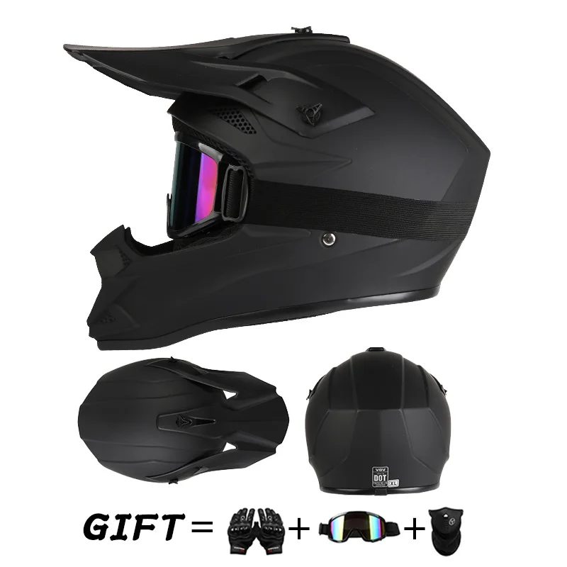 Offroad-Motorradhelm Rally Downhill Vollhelm mit Schutzbrille Geeignet für Alle Jahreszeiten für Männer Frauen und Kinder