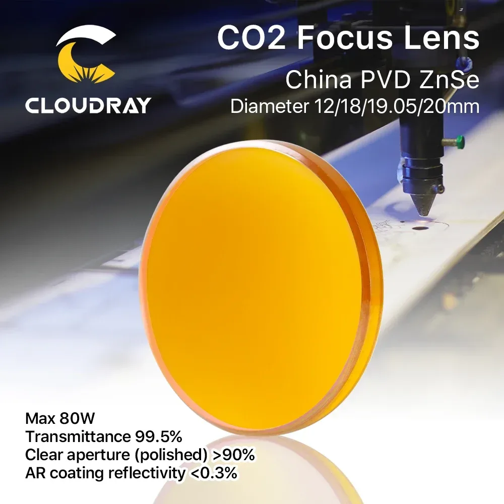 Cloudray China CO2 ZnSe Fokus Objektiv Dia.18 19,05 20 mm FL 38,1 50,8 63,5 101,6 127mm 1,5-4 