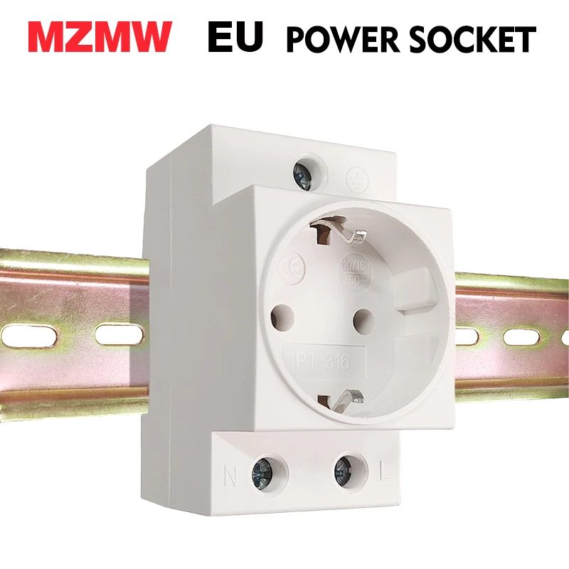 MZMW EU 35 mm modularer DIN-Schienen-Steckdosenstecker 10 A 16 A 250 V AC Industrie-Allzweck-Adapterstecker für Privathaushalte CE