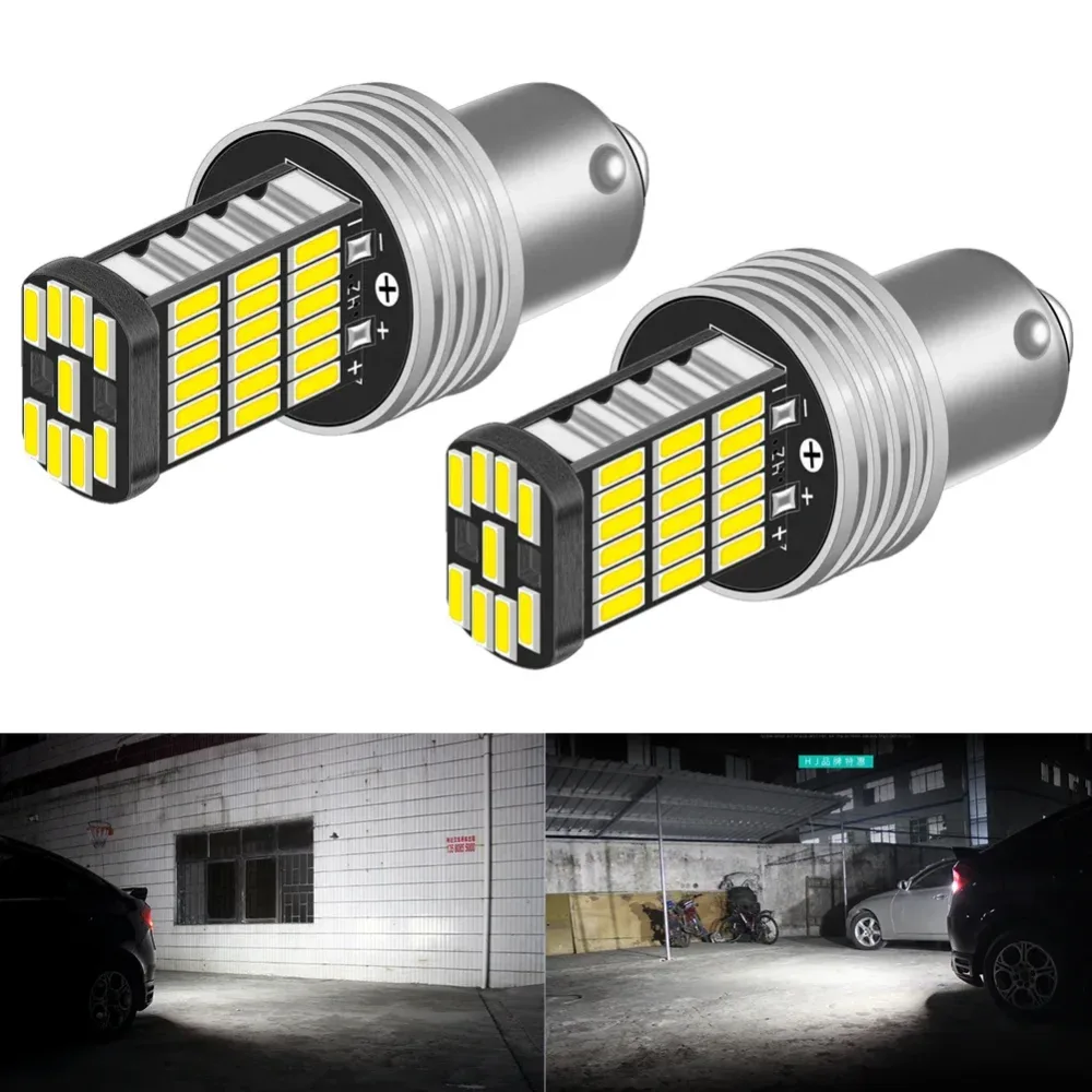 2PCS 1156 BA15S P21W S25 7506 Led-lampen High Power 45pcs 4014SMD Super Helle 1200LM Ersetzen Für auto Rückfahr Licht Weiß