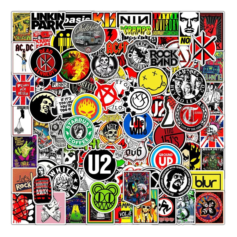 100 Stück klassische Rock-Aufkleber, DIY-Aufkleber, Scrapbooking, Telefon, Gepäck, Skateboard, wasserfeste Aufkleber