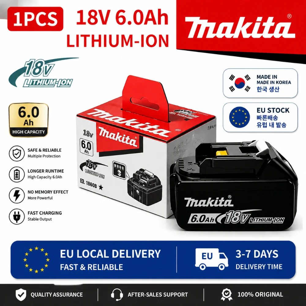 100 % kompatibler Makita 18V 6000mAh Li-Ionen-Akku ? BL1860B BL1850 BL1840, Hochleistungs-Akku für Elektrowerkzeuge