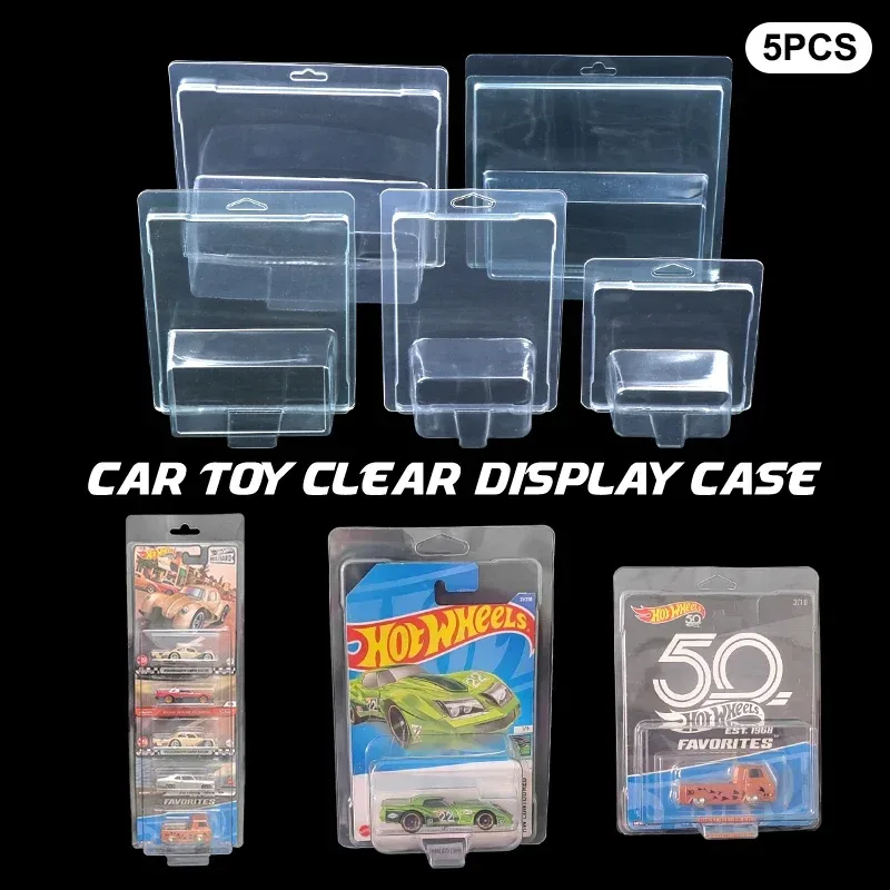 5 Stück Auto Spielzeug transparente Vitrine Hot wheels Schutzhülle Boulevard Team Transport Modell Karton sammeln Jungen Geschenk