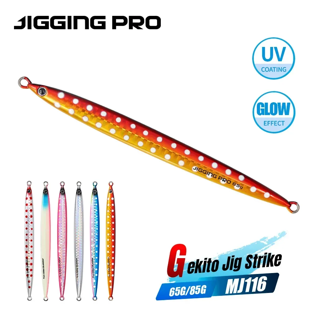 JIGGING PRO Gekito Jig Strike 45g 65g 85g Weitwurf-Jigs Metall-Jig Angelköder für Küsten- und Bootsangeln Meerwasser-Angelköder