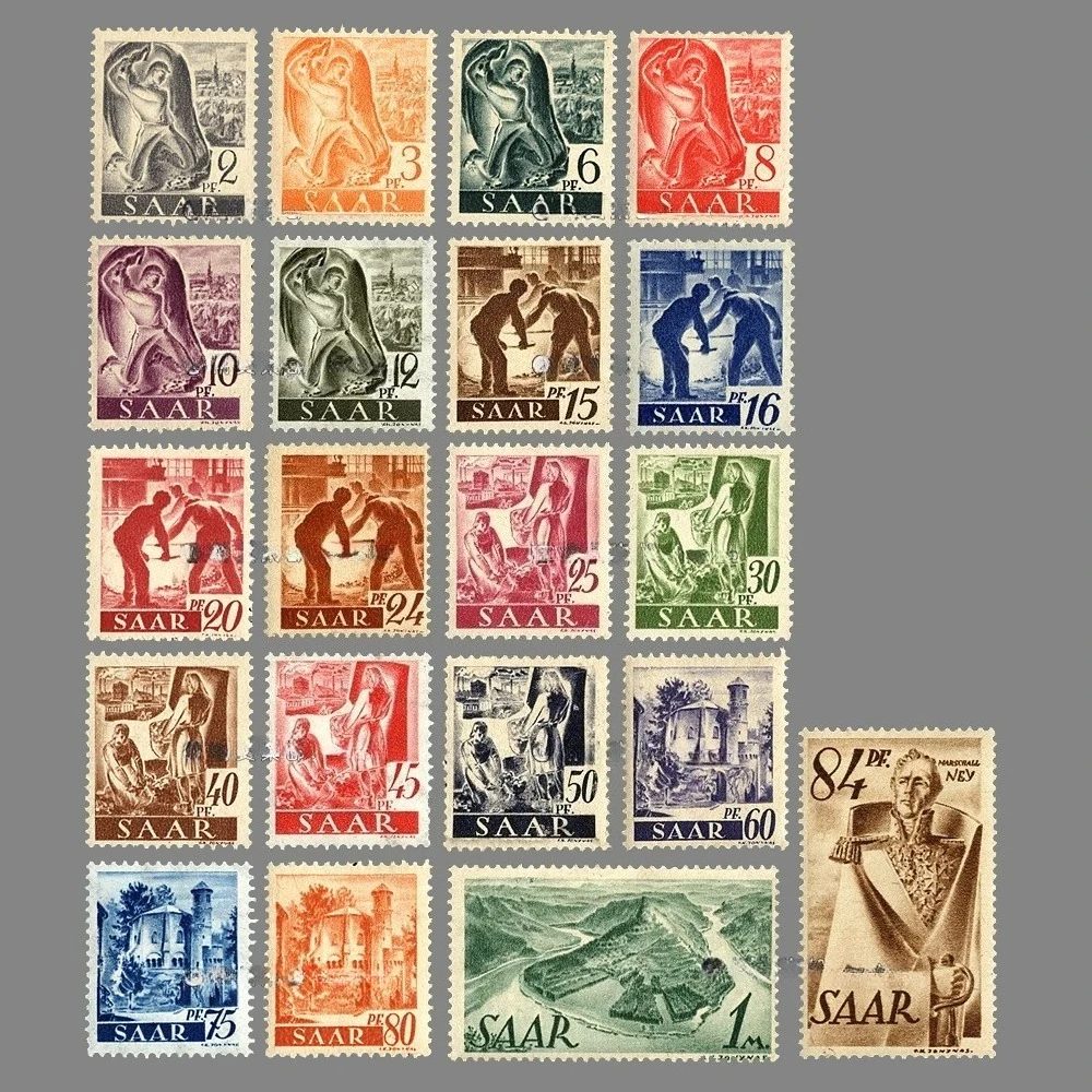 20 Stück/Set Neue Deutschland SAAR Poststempel 1947 Industrie-Poststempel MNH