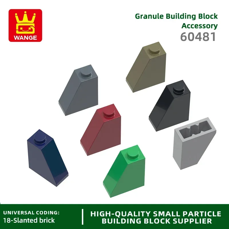 Wange 84 Stück/Set 60481 2x1x2 Schrägfliese mit Bodenrohrblock MOC Farbzubehör Kompatibel mit Bausteinen DIY Kinderspielzeug