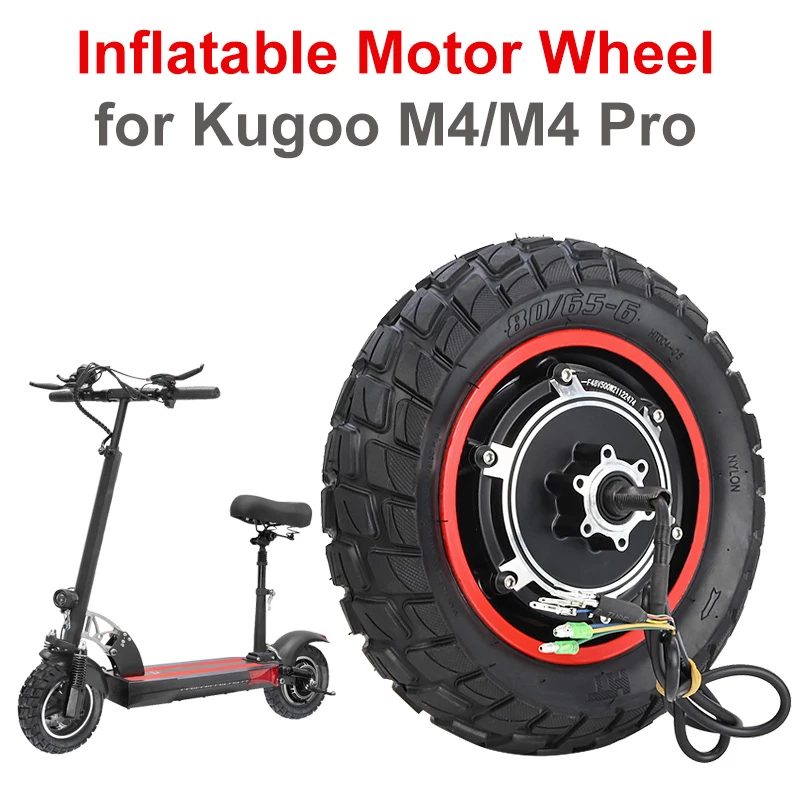 48V 500-1000W Motorersatz für Kugoo M4/M4PRO Elektroroller 10 Zoll Aufblasbarer Reifen Hinterradmotor E-Scooter Nabenmotor