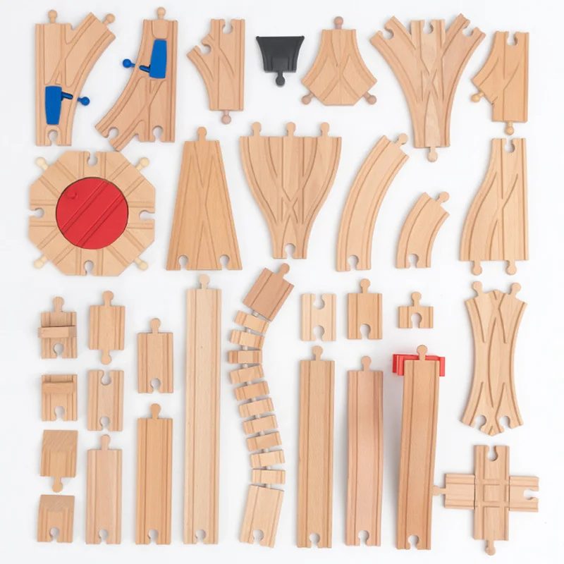 Arten von Holzschienen-Zubehör, Buchenholz, Eisenbahn-Zug-Schienen-Spielzeug, passend für Biro, alle Marken, Holzschienen, Lernspielzeug für Kinder