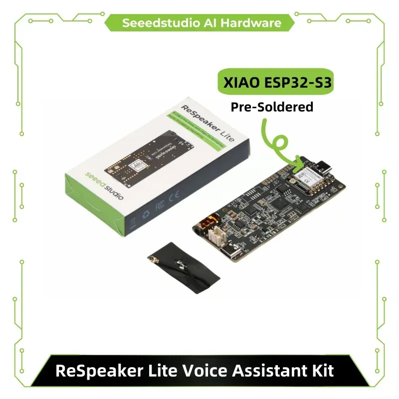 ReSpeaker Lite Sprachassistent-Kit ESPHome Home Assistant 2 Mikrofon-Array mit vorverlötetem XIAO ESP32S3, Mono-Gehäuselautsprecher
