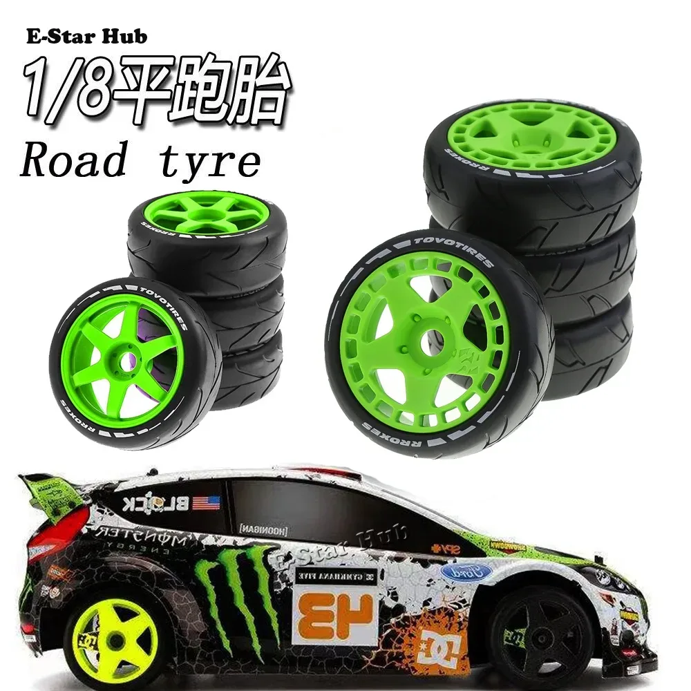 105mm 1/8 RC Auto Offroad Flachreifen Rallye-Reifen RV Buggy-Reifen 17mm Radhex für ARRMA Traxxas Redcat Team Losi Kyosho VRX