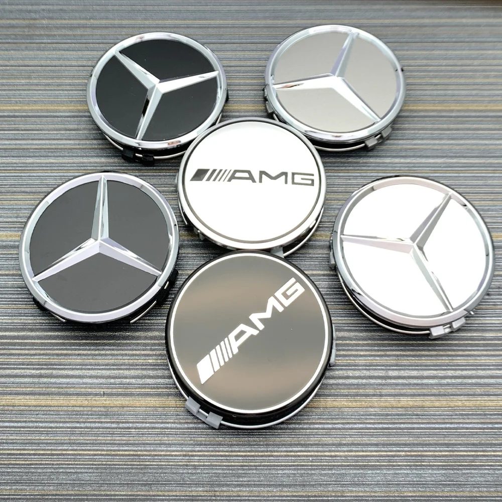 Für AMG 4 Stück 75MM Auto-Radnabenkappen Abdeckungen Mercedes Benz A B C S Klasse AMG GLA CLA GLC W176 W221 W204 W205 Zubehör