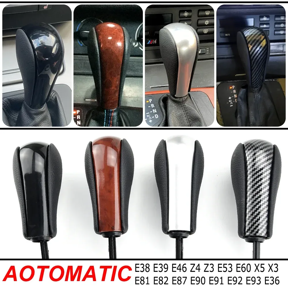 Automatischer Schaltknauf für BMW E39 E46 E53 E60 E61 E63 E64 E81 E82 E87 E90 E91 E92 E93 E83 ABS Carbonfaser Auto-Styling